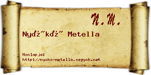 Nyókó Metella névjegykártya